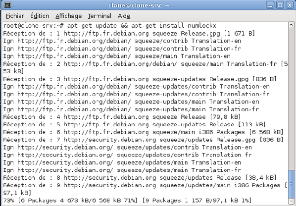 Configuration numlockx GNU/Linux Debian Squeeze et1
