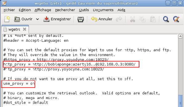 Configuration proxy GNU/Linux Debian Squeeze et2