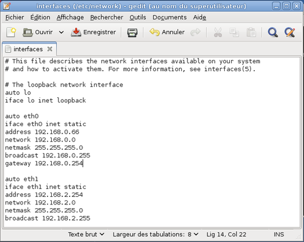 Configuration réseau GNU/Linux Debian Squeeze et4