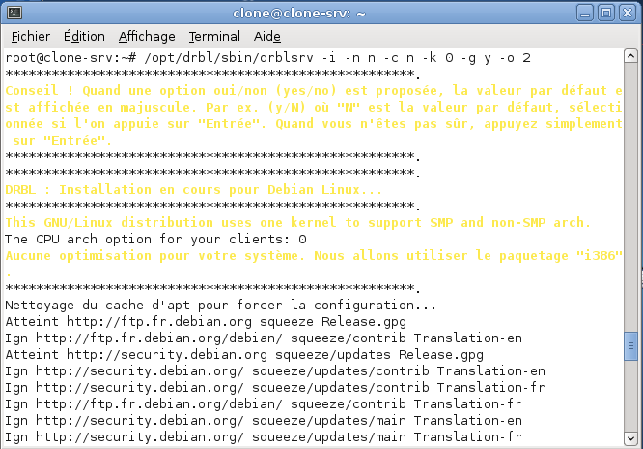 Configuration Serveur Clonezilla Server Édition