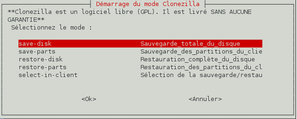 Sauvegarde en réseau avec Clonezilla Server Édition et6