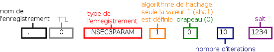 Structure d'un enregistrement NSEC3PARAM