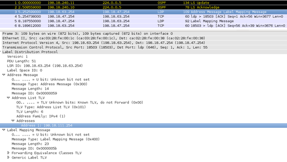 R4 annonce sa nouvelle loopback via LDP